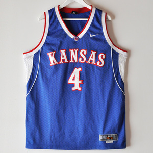美品 NIKE カンザス大学 バスケットボール ゲームシャツ サイズL ブルー NCAA / ヴィンテージ 90s ナイキ USA アメカジ