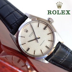 【安心OH済み1年保証】ロレックス オイスタープレシジョン 6426 1969年製 SS シルバー 新品革ベルト メンズ 手巻 腕時計 ROLEX