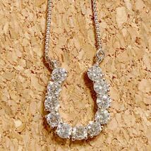 馬蹄モチーフ【Diamond Necklace】ダイヤモンド　0.50ct ハートアンドキューピッド　 pt900 pt850 約2.3g 鑑別書付き_画像3