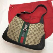 1円 〜 美品 GUCCI グッチ シェリーライン GG柄 ジャッキー ハンドバッグ トートバッグ ヴィンテージ バッグ_画像1