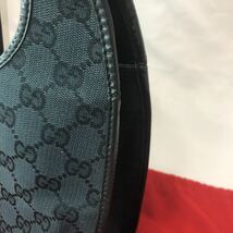 1円 〜 美品 GUCCI グッチ GG柄 ジャッキー ハンドバッグ ヴィンテージ バッグ ブラック_画像6