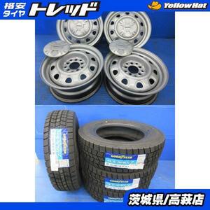 【中古】プレミオ トピー シュヴァルツ スチールホイール 5.5J-14 +38 10HM グッドイヤー ICENAVI7 185/70R14 88Q 2021年製 高萩店