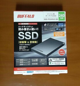 新品 BUFFALO SSD-PG240U3-BA 240GB ポータブルSSD 外付け