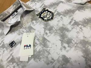 FILA GOLF(フィラゴルフ) 幾何学迷彩柄 半袖ポロシャツ 741-610(ホワイト)Ｌ