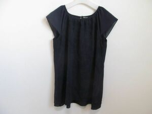 (49845)COMME CA ISM キッズ 女の子 チュニック ブラウス フラワー ネイビー 150A USED