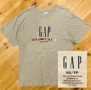GAP OLD 90s 白タグ Tシャツ 半袖 国旗 XS 美品 USA プリントTシャツ 半袖Tシャツ Tee