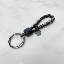 1円【ほぼ未使用 ！】BOTTEGA VENETA ボッテガヴェネタ キーホルダー キーリング イントレチャート ブラック 1スタ_画像1