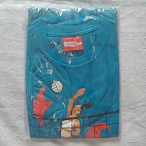 送料無料　2008　北京五輪　オリンピック　コカコーラ　Tシャツ　懸賞　当選品　女子バレーボール　ノベルティ　レディース　新品未使用