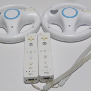 HR014【即日発送 送料無料】Wii　ハンドル　リモコン　2個セット　ステアリング　（動作確認済）マリオカート　コントラーラ