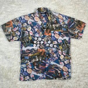 80s アメコミ柄　半袖シャツ　ヴィンテージ　PEPSI レトロ　 アロハシャツ ハワイ HAWAII ALOHA