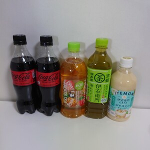 コカコーラゼロ2本、フルーツティー 伊右衛門緑茶 伊右衛門ジャスミンティーラテ