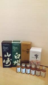 山崎 yamazaki limited edition 2021,響 blossom harmony 2021,山崎12年,白州12年 各700mlx1本,小瓶6種（Suntory,nikka）各50mlx6瓶 未開栓