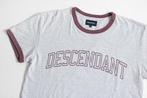 【送料無料】DESCENDANT ◆ カレッジロゴ トリムTシャツ パープル サイズ1 半袖 霜降り カットソー クルーネック ディセンダント ◆WX8_画像1