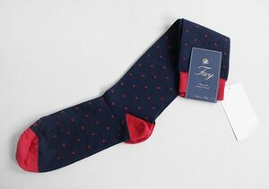 70%OFF * new goods Fay * with logo knee-high socks navy / red ( lowering . attaching ) dot polka dot socks Italy made fei*K4