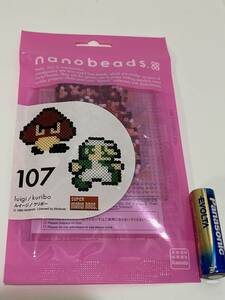 スーパーマリオブラザーズ　ナノビーズ　107　ルイージ/クリボー　nano beads SUPER MARIO BROS.