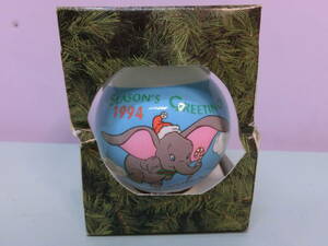  Disney * Dumbo Christmas ornament 1994 year Vintage Dumbo Christmas ornament unused interior ornament 