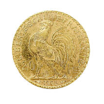フランス マリアンヌ 金貨 1905年 6.4g 21.6金 イエローゴールド コレクション アンティークコイン Gold_画像1