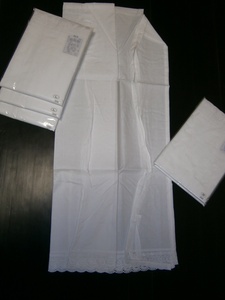 L size original cotton white ground undergarment worn susoyoke hem race .... hem ... good made in Japan Japanese clothes slip. under half . part is .... clothes shop 