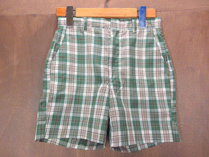  Vintage 70*s*KORATRON Kids check shorts absolute size W64cm*220723m5-k-sht short pants bottoms 1970s