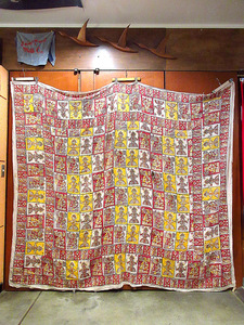  Vintage 60*s70*s*olientaru total pattern cotton fabric 246cm×212cm*220717k5-fbr 1960s1970s India cotton blanket cloth 