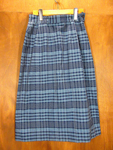  Vintage 60*s*White Stay check flair skirt *220728k1-w-skt-w26 1960s old clothes retro lady's USA