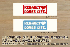 RENAULT LOVES LIFE. ステッカー ルノー_ルーテシア_トゥインゴ_クリオ_キャプチャー_カングー_2_エクスプレス_改_カスタム_ZEALルノー