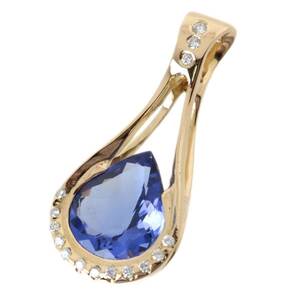 K18 tanzanite 7.02ct Teardrop pendant top 7.7g HO beautiful goods A rank 