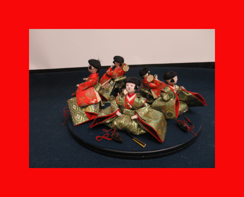 : [Doll Museum] Five Musicians F-230 Hina dolls, Hina accessories, Hina palace. Makie Hina, season, Annual Events, Doll's Festival, Hina Dolls