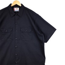 Dickies ディッキーズ 半袖ワークシャツ メンズUS-2XLサイズ ブラック ボックス裾カジュアル XXL アメリカ古着 sh-3731n_画像1