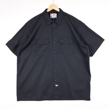 Dickies ディッキーズ 半袖ワークシャツ メンズUS-2XLサイズ ブラック ボックス裾カジュアル XXL アメリカ古着 sh-3731n_画像2