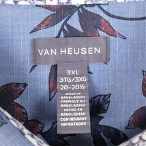 古着 大きいサイズ VAN HEUSEN 半袖ハワイアンシャツ アロハシャツ メンズUS-3XLサイズ 総柄 紺 ネイビー系 tn-1332n_画像5