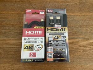 4K HDMIケーブル 未使用品 2本セット 金メッキ JVC VX-HD120V-B 2m ヨドバシカメラ HDPA-10B 1m プレミアム レコーダー TV接続に