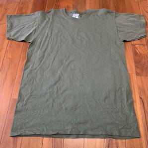 沖縄 米軍放出品 USMC MARINE DUKE 無地 半袖 Tシャツ トレーニング ランニング 筋トレ スポーツ LARGE OD (管理番号OP59)の画像1