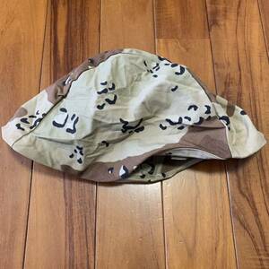 沖縄 米軍放出品 HELMET COVER DESERT CAMOFURAGE デザート 6C チョコチップ ヘルメットカバー MEDIUM / LARGE (管理番号PQ46)