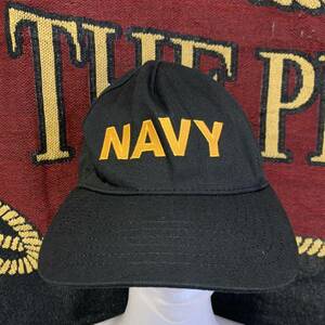 沖縄 米軍放出品 NAVY MADE IN USA 帽子 キャップ アウトドア オシャレ ファッション 調節可能 (管理番号HI12)