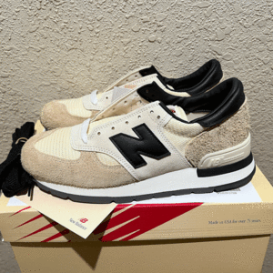 国内正規品 New Balance M990AD1 US8 26 cm ベージュ×グレー×ブラック 限定 M990v1 スエード NB スニーカー アメリカ米国製 Made In USA