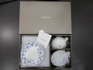 Noritake ノリタケ ブルーソレンティーノ ティー碗皿 ペアセット 箱あり 保管品 定形外710円～ ゆうパック80サイズ 同梱対応可能