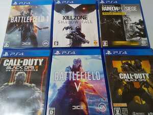 PS4 人気 ソフト 6本セット バトルフィールド5 1 コールオブデューティ ブラックオプス3 4 キルゾーン レインボーシックス