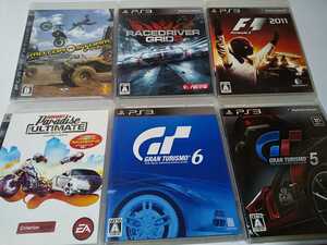 PS3 レース ゲーム ソフト 6本セット グランツーリスモ5 6 レースドライバーグリッド2 F1 バーンアウト モーターストーム