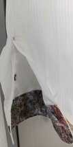 ポール・スミスコレクション PaulSmithCollection 高級ドレスシャツ XL LL 白ホワイト 襟裏袖裏花柄 シャドーストライプ_画像4