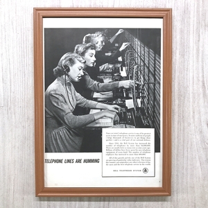 # prompt decision *1950 year ( Showa era 25 year ) BELL TELEPHONE SYSTEM bell telephone exchange hand [B4-8057] America Vintage magazine advertisement [B4 frame goods ] that time thing genuine article * including in a package possible 