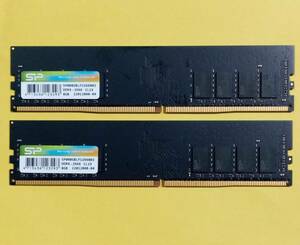 M608-A【動作品】Silicon Power DDR4-2666 8GB×2枚 計16GB【送料無料】PC4-21300 デスクトップPC用 1.2V SP008GBLFU266B02
