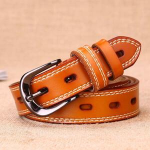  original leather belt lady's belt cow leather soft kaju Albert leather belt orange 