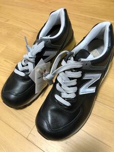 【新品未使用】【レア廃番】USA製 NEW BALANCE M576 BKJ 黒 BLACK 26cm オールレザー 箱付 タグ付