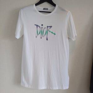【1円～】Dior × STUSSY ロゴTシャツ　白　Mサイズ
