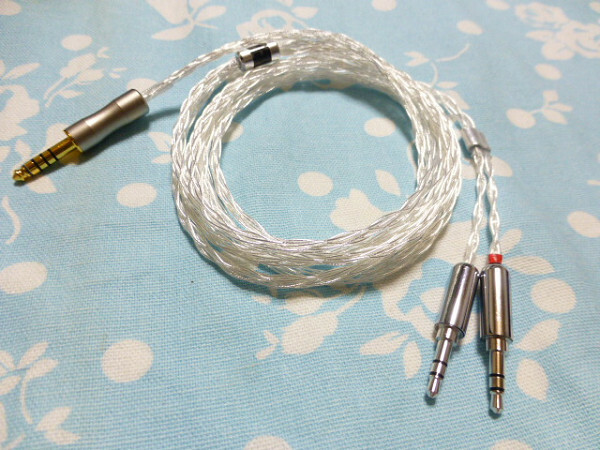 T1 2nd 3rd MDR-Z7 ロジウム 銀メッキOFC 八芯 ブレイド 編み込み 200cm 長め 4.4mm5極 トープラ販売 ( 2.5mm4極 3.5mm3極 カスタム可)