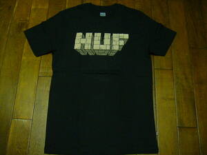 レア【HUF】Tシャツ★ラックロゴ★黒★Sサイズ★現品限り★Rock Logo Tee★奇跡のデットストック★入手困難★スケーター★ハフ