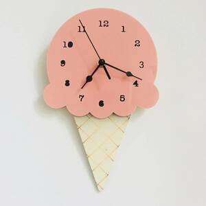 アイスクリーム型 壁掛け 時計 かわいい