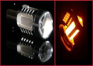 LED S25 1156 シングルバルブ 12V-24V オレンジ 16W ピン角180度 アンバー 黄色 イエロー ウィン カー バルブ 送料無料