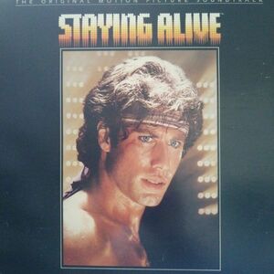 洋画サントラ盤見開きジャケット 良品輸入盤LP「STAYING ALIVE／ステイン・アライブ」1983年発売